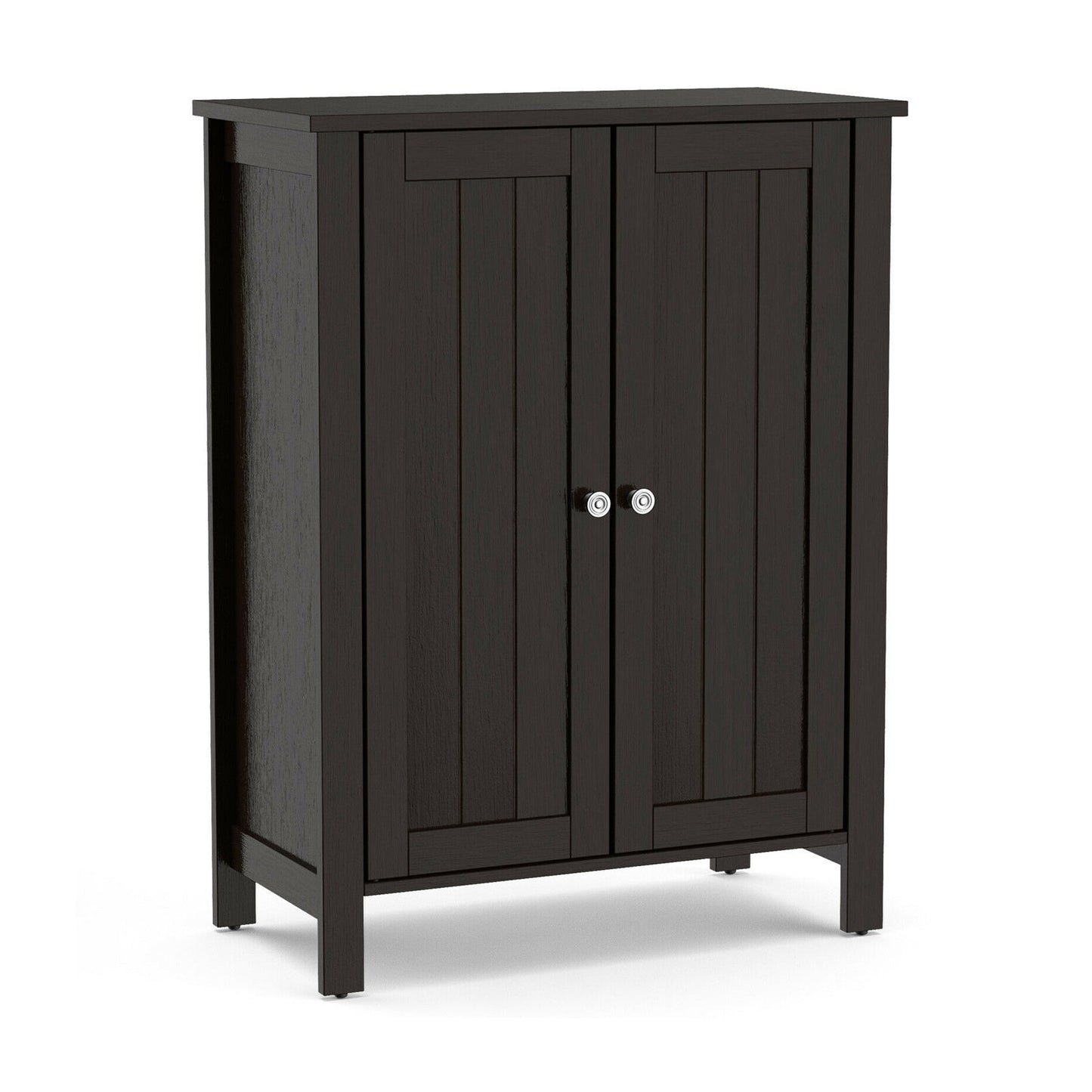 2-Door Bathroom Floor Storage Cabinet Space Saver Organizer